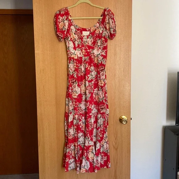Auguste The Label Reverie Flora Midi Dress Red Auguste The Label Reverie Flora Midi Dress Red